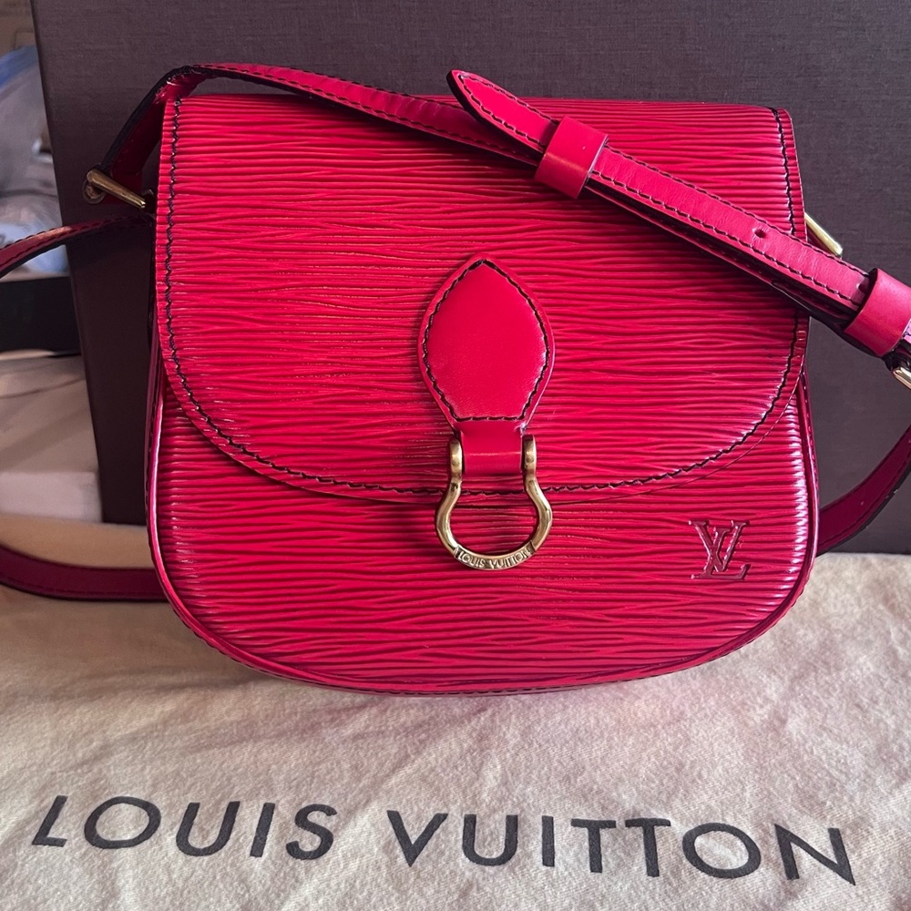 Louis Vuitton red Epi Leather Crossbody Saddle Bag
